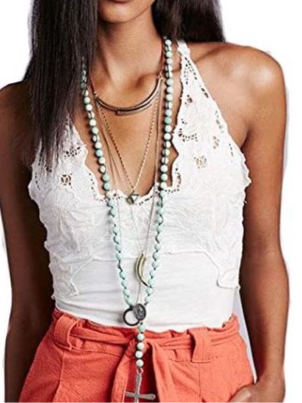 Free People Santa Cruz Crochet Crop Top